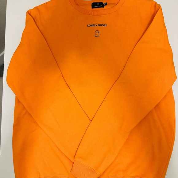 LONELY GHOST - Text Me When You Get Home Crewneck - Vibrant Orange - Picture 3 of 6